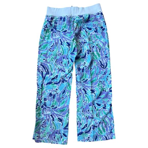 NEW Lilly Pulitzer Linen Beach Pant Lilly's Lilac Nice Ink Pull On Women's Large - Picture 8 of 9